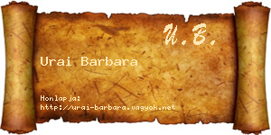 Urai Barbara névjegykártya
